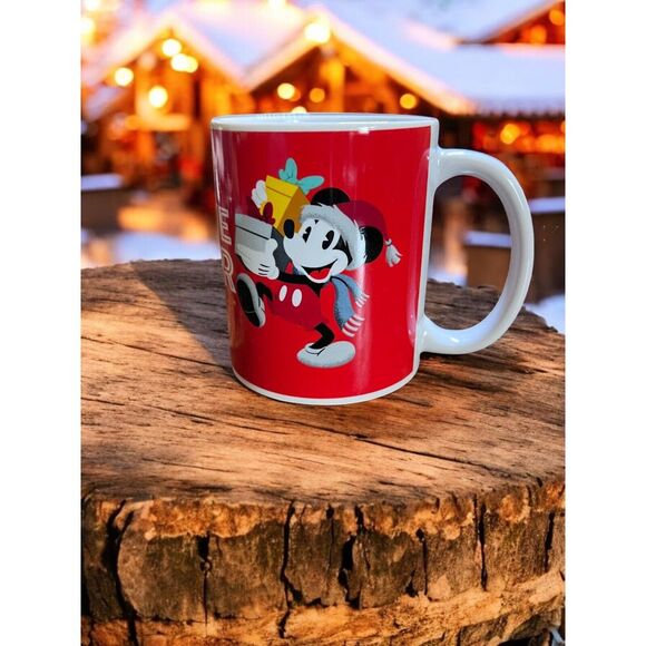 Disney Other - Disney Mickey Mouse Minnie Mouse Festive Cheer Christmas Coffee Tea Mug Holiday!